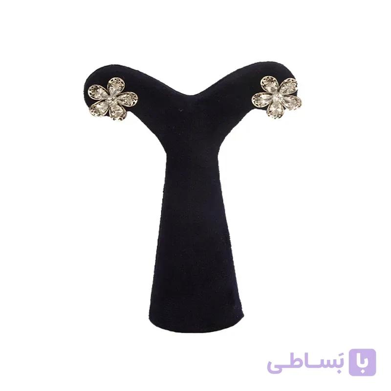 گوشواره تک گل نگین دار کد 199