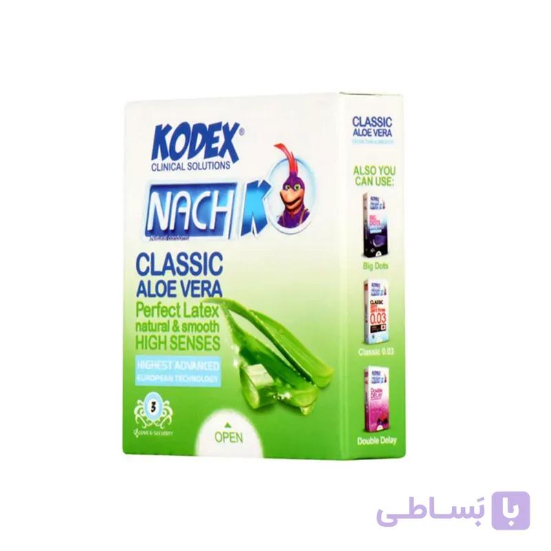 کاندوم کدکس آلوئه ورا مدل Classic Aloe Vera بسته 3 عددی
