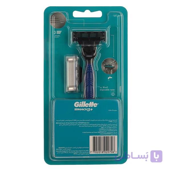 ژیلت مردانه سه تیغه مچ تری پلاس مدل Gillette Mach3 با دو تیغ یدک — تصویر 1