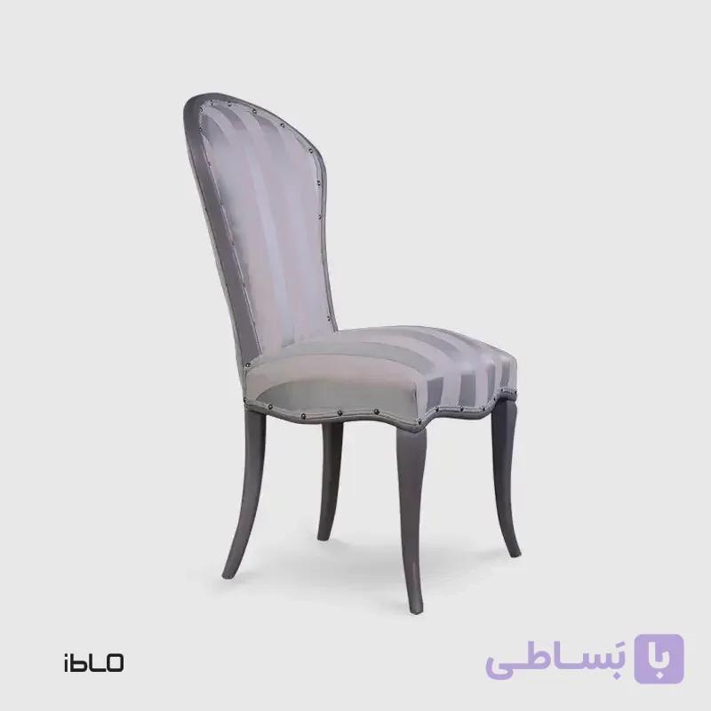 صندلی چوبی نئوکلاسیک لنا (طوسی روشن) — تصویر 1