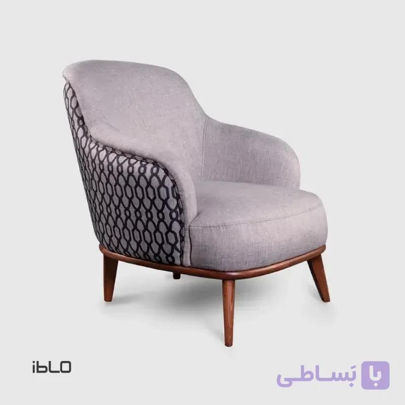 مبل راحتی یک‌نفره اورلاندو (طوسی پتینه) — تصویر 1