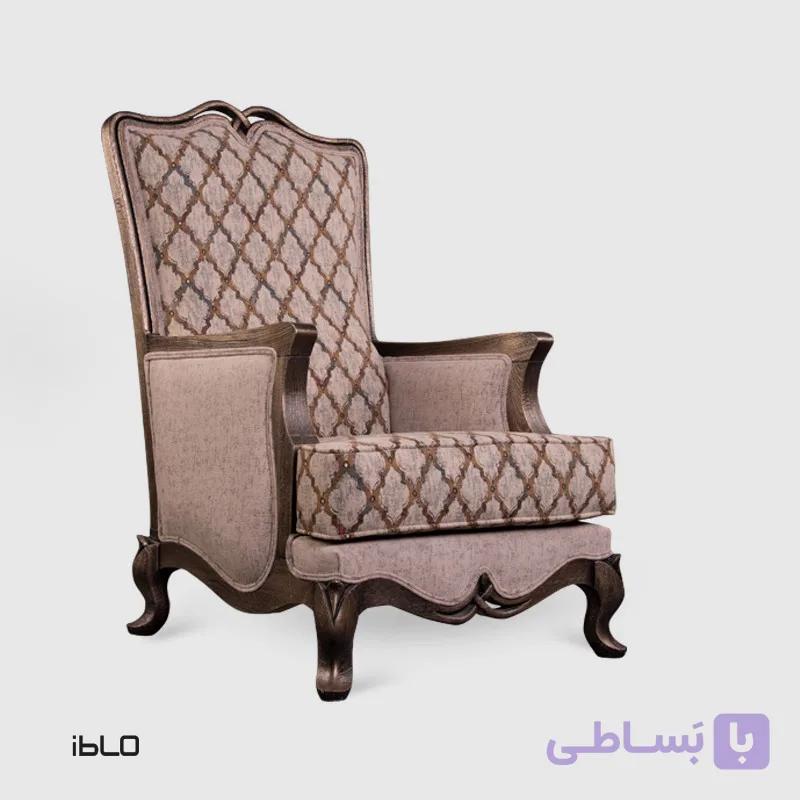 مبل یک نفره نئوکلاسیک لیونا (طرح‌دارنسکافه ای) — تصویر 1