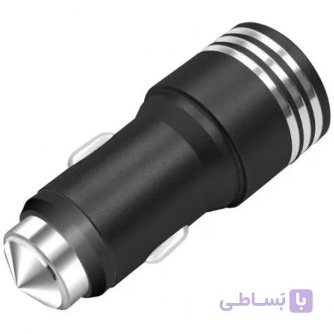 شارژر فندکی بدنه فلزی با خروجی 2 پورت USB — تصویر 1