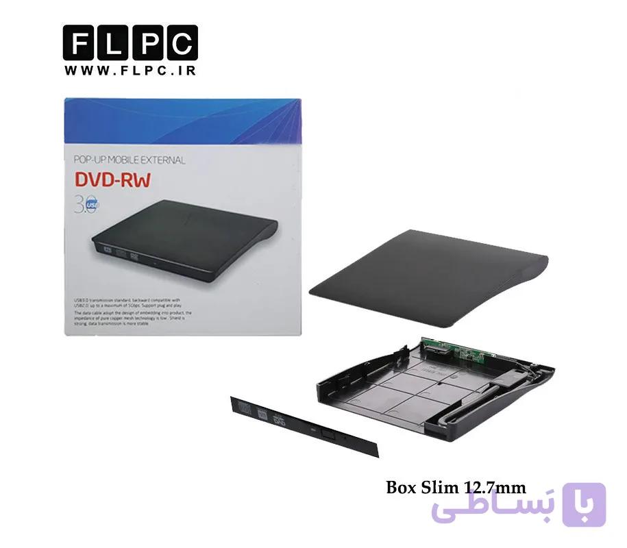 باکس دی وی دی اکسترنال لپ تاپ Sata USB3 12.7mm مدل ECD819 مشکی — تصویر 1