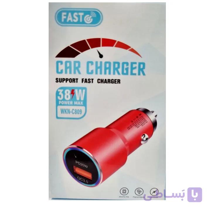 شارژر فندکی فلزی WKN-C809 38W — تصویر 1