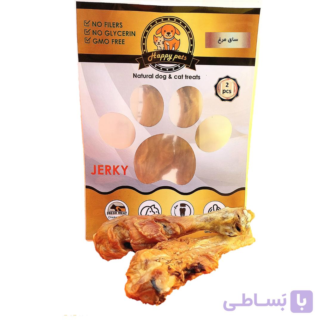 تشویقی ارگانیک سگ و گربه ساق مرغ هپی پتز ۲ عددی