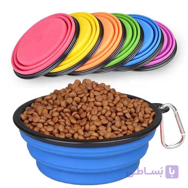 ظرف آب و غذای تاشوی سیلیکونی سایز 1