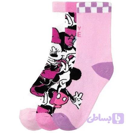 جوراب نخی بچگانه طرح میکی ماوس ۳عددی