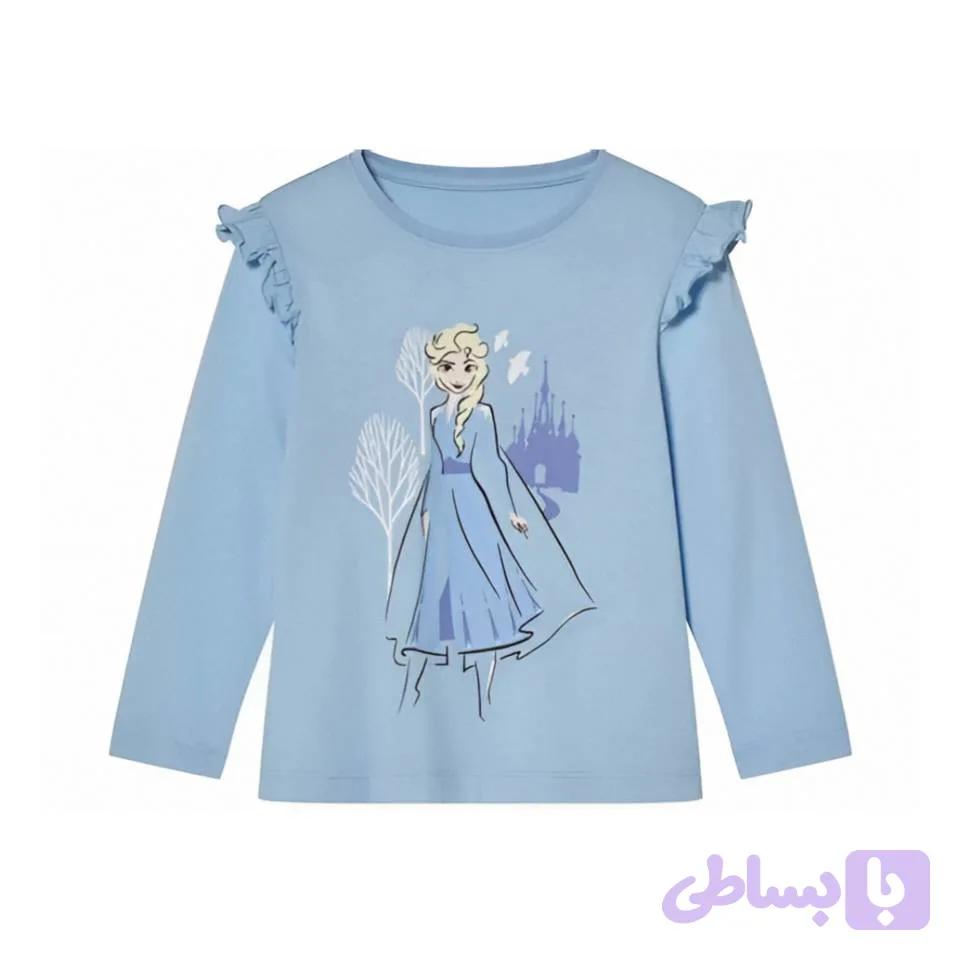 بلوز نخی دخترانه آستین بلند طرح frozen