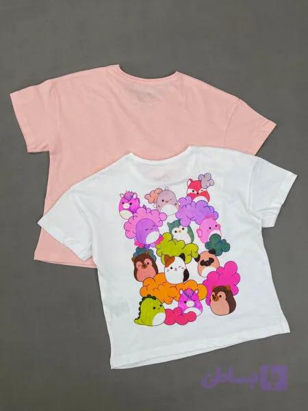 تیشرت دخترانه نخ پنبه Squishmallows (پک 2 عددی)