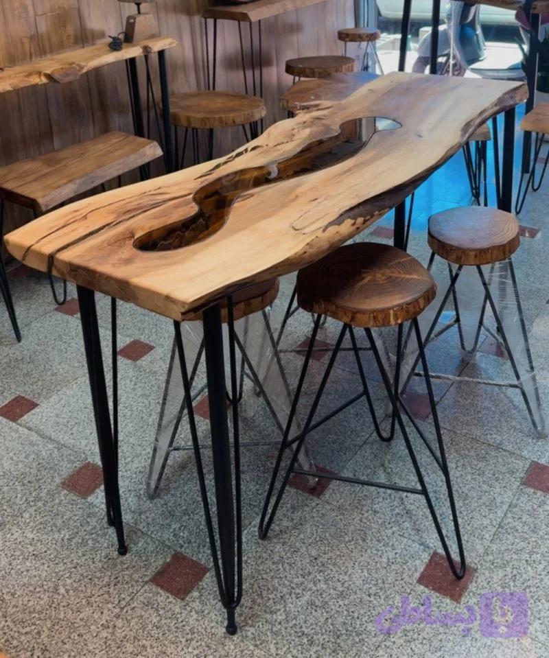 میز کانتر چوب و شیشه — تصویر 1