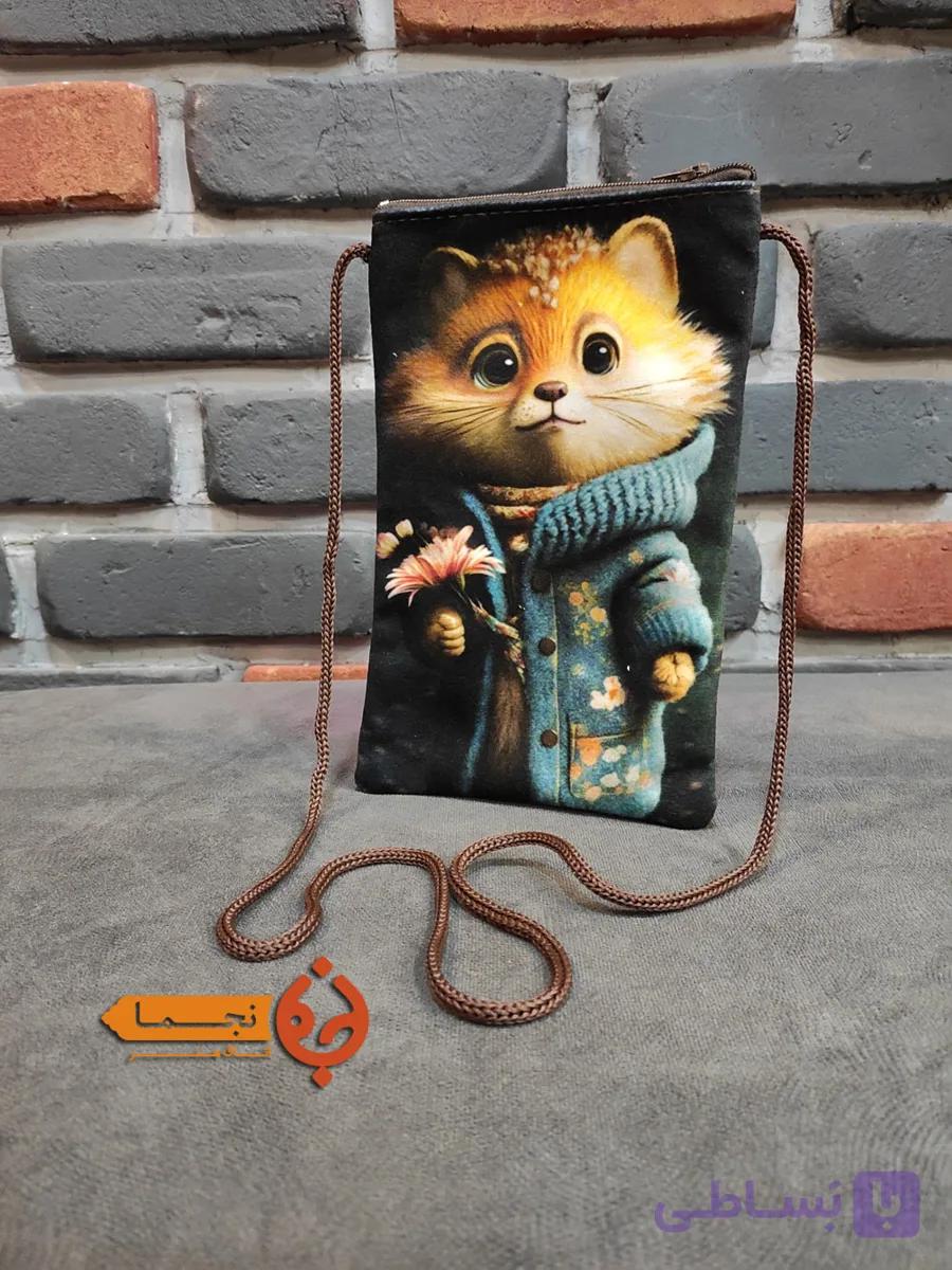 کیف موبایل و پاسپورت طرح گربه کد 19D128 — تصویر 1