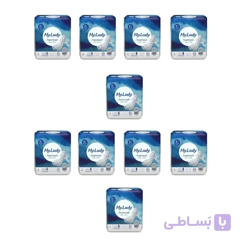 نوار بهداشتی مای لیدی مدل سوپر پد سایز خیلی بزرگ ده بسته 7 عددی