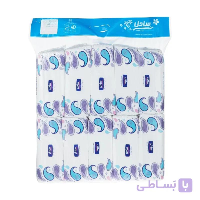 دستمال کاغذی اقتصادی 100 برگ ساحل مجموعه ده عددی — تصویر 1