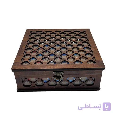 جعبه پذیرایی و شکلات طرح حصیری کد 055 — تصویر 1