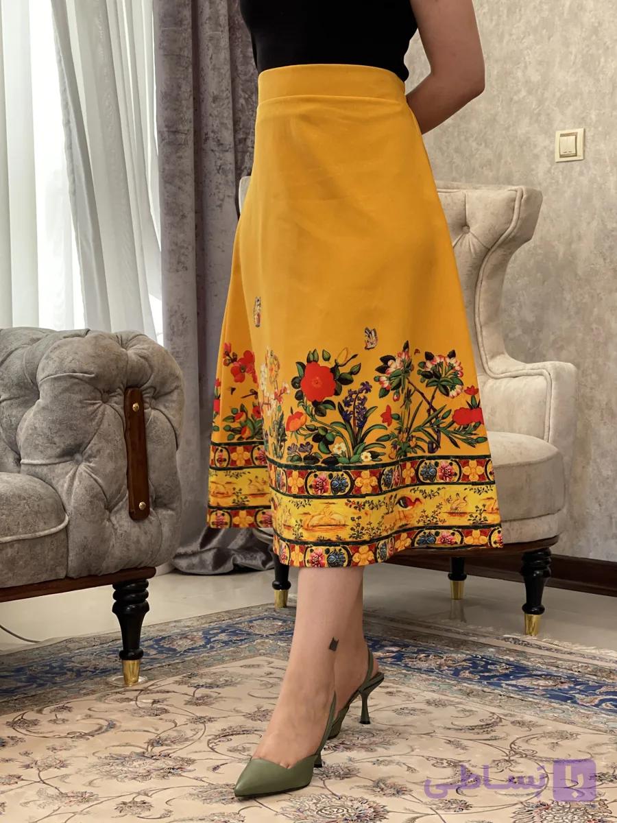 دامن_ طرح حاشیه گل زرد — تصویر 1