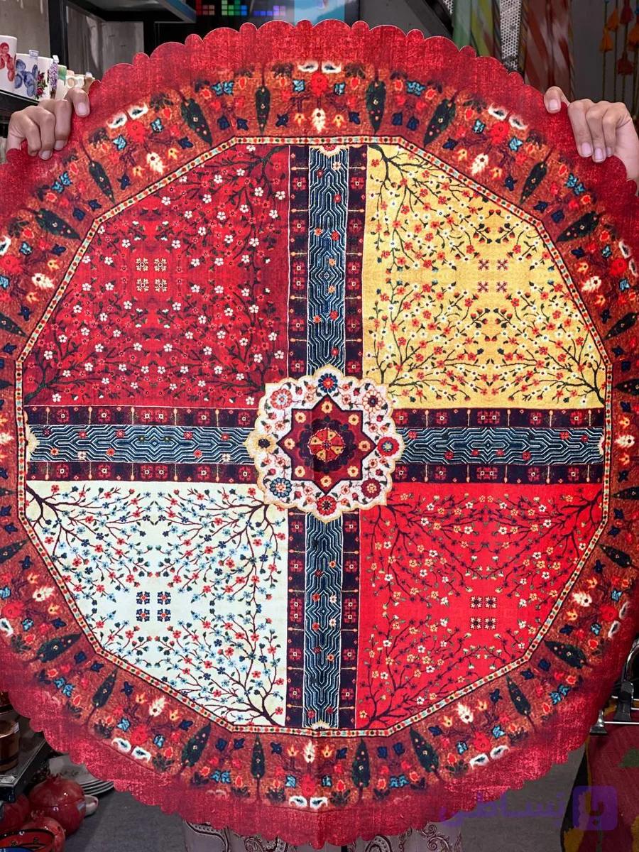 رومیزی گرد طرح چهارفصل
