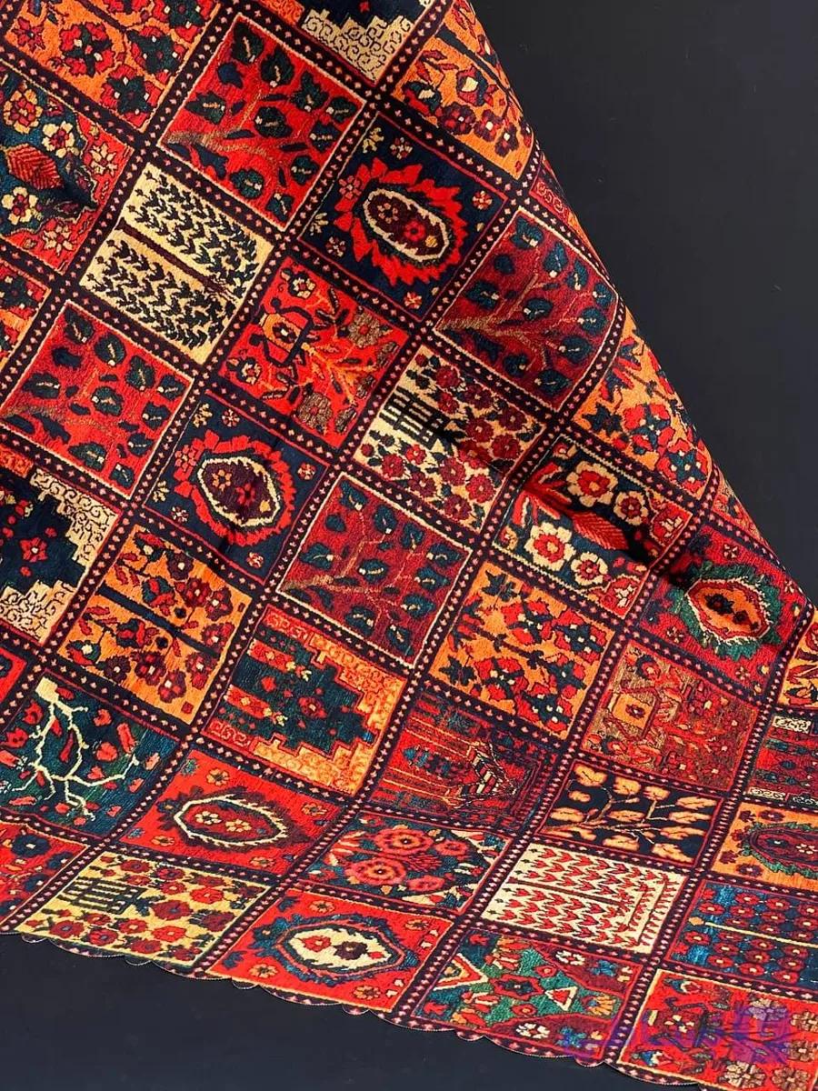 رومیزی مربع طرح خشتی