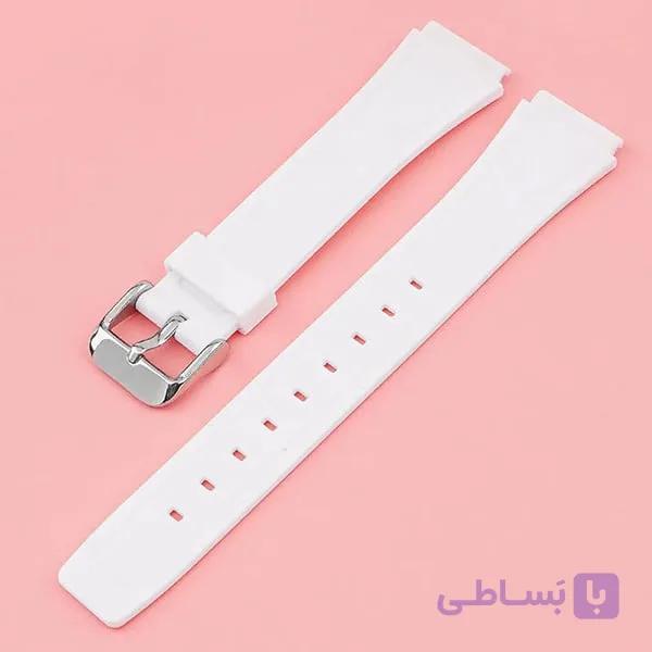 بند ساعت کاسیو 18 میلیمتری رنگ سفید — تصویر 1