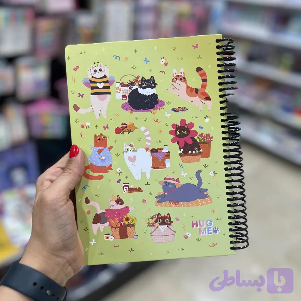 دفتر 100 برگ طرح گربه hug me