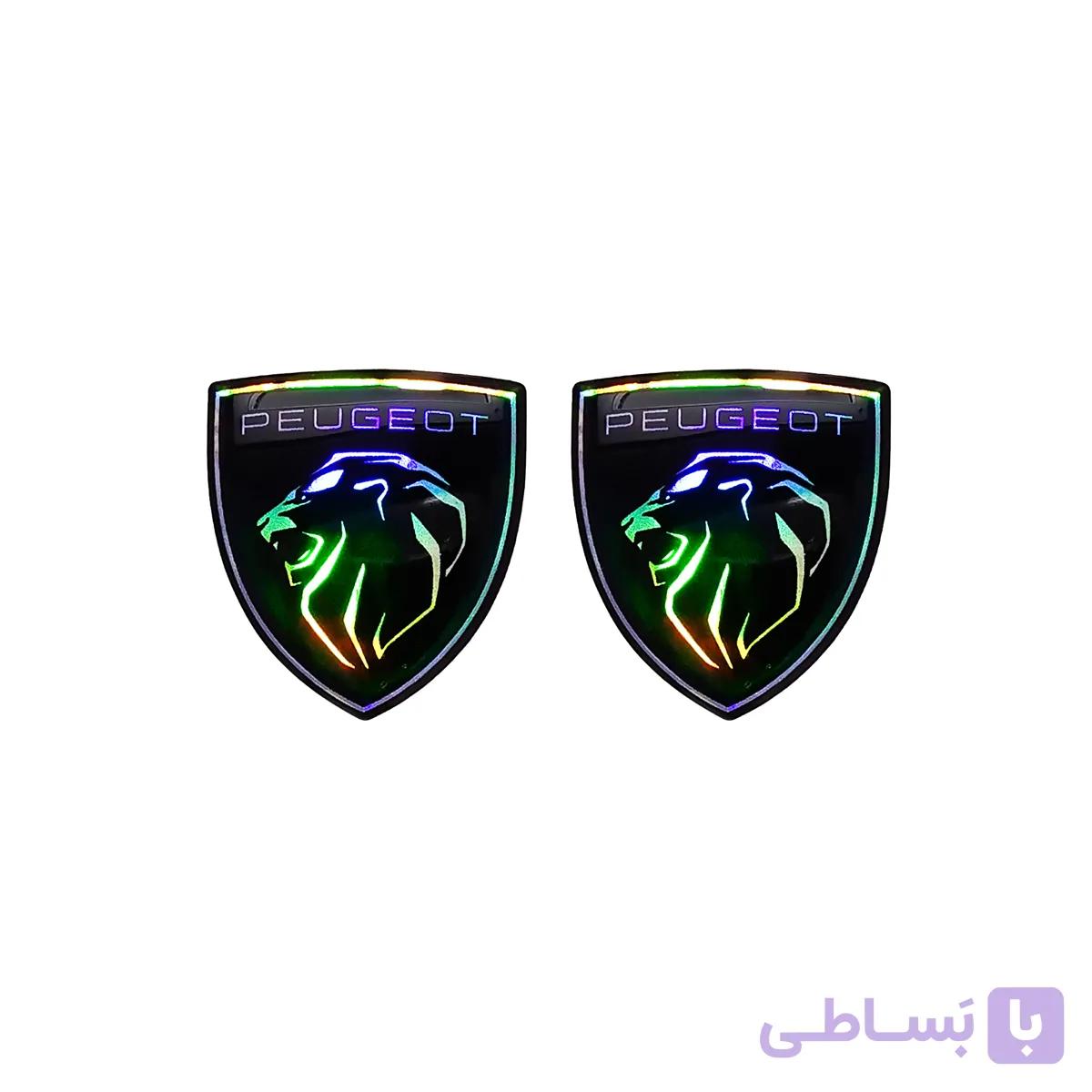 آرم سه بعدی هفت رنگ گلگیر پژو مدل Lion2021 مجموعه 2عددی کد173