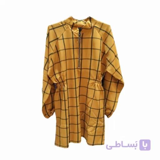 مانتو جلو بسته چهارخونه