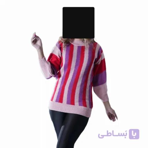 بلوز بافت راه راه طرح قلب