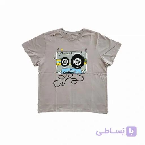 تی شرت زنانه طرح نوار کاست
