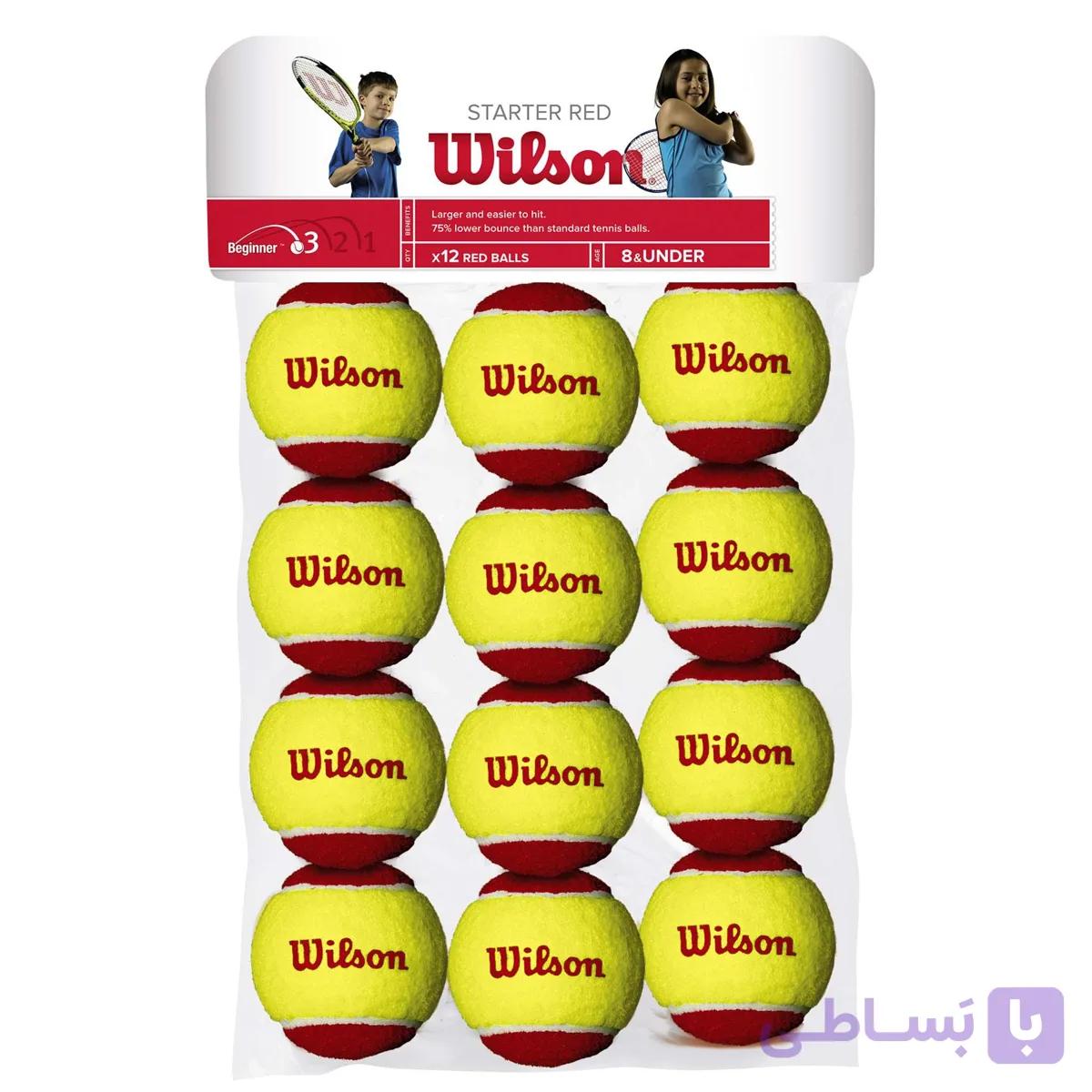 توپ تنیس ویلسون 12 عددی مدل Starter Red BallاورجینالWilson Starter Red Ball