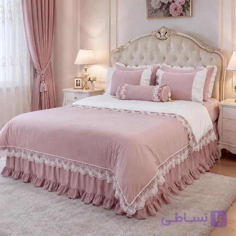 ست روتختی شاهدخت سفید صورتی — تصویر 1