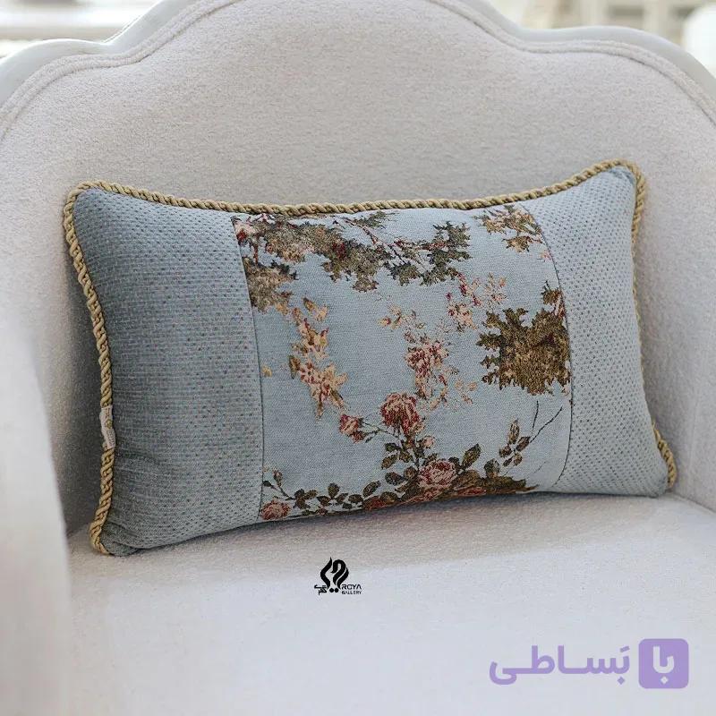 کوسن مستطیل ترکیبی فلورا آبی — تصویر 1
