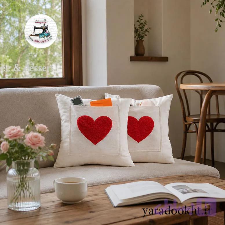کوسن جیبدار LOVE مجموعه 2عددی — تصویر 1