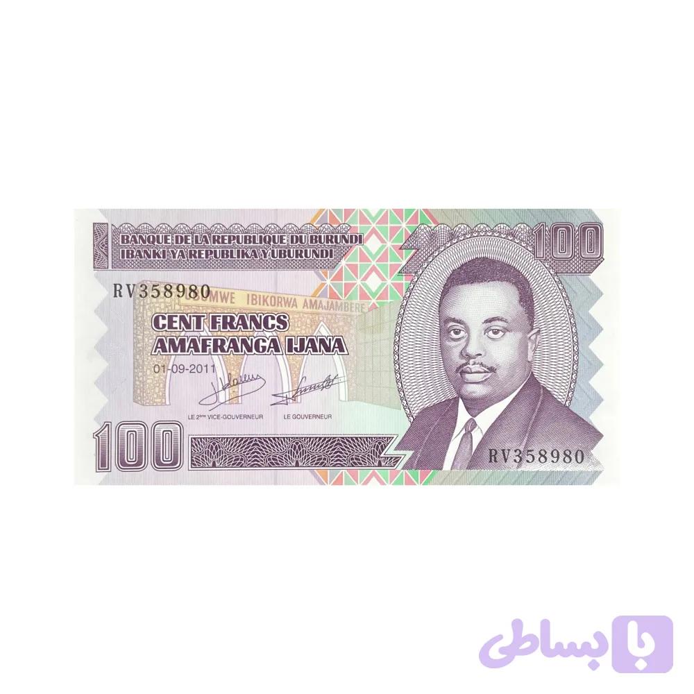 اسکناس 100 فرانک بروندی — تصویر 1