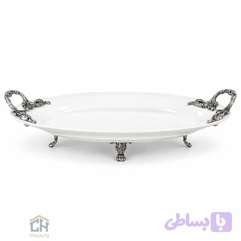 دیس چینی بیضی دسته پیوتر مدل 80204