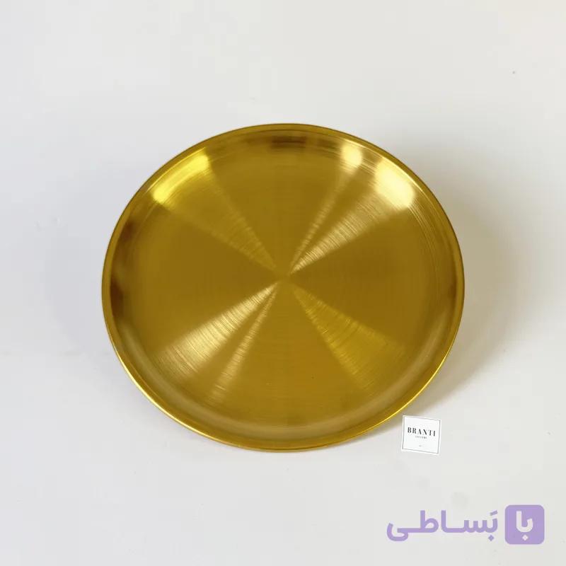 دیس گرد طلایی رنگ ثابت — تصویر 1
