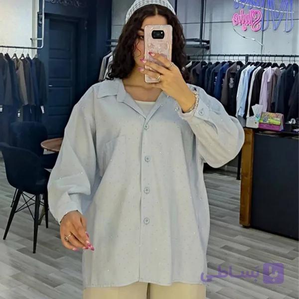 شومیز پیراهنی نگین دار سپینود — تصویر 1