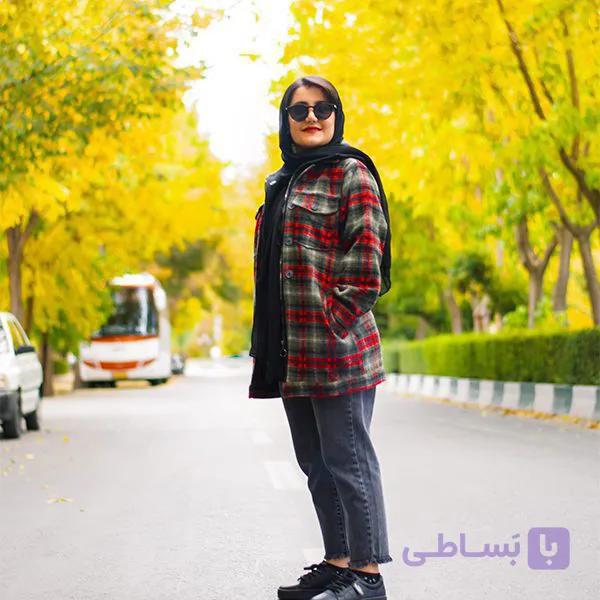 پیراهن چهارخونه کلاه دار کتی — تصویر 1