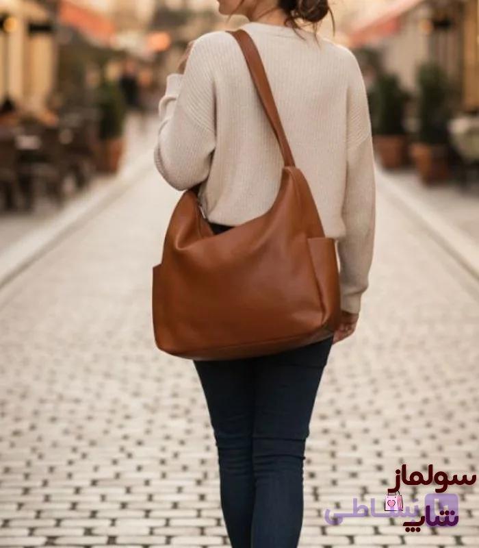 کیف قهوه ای عسلی — تصویر 1