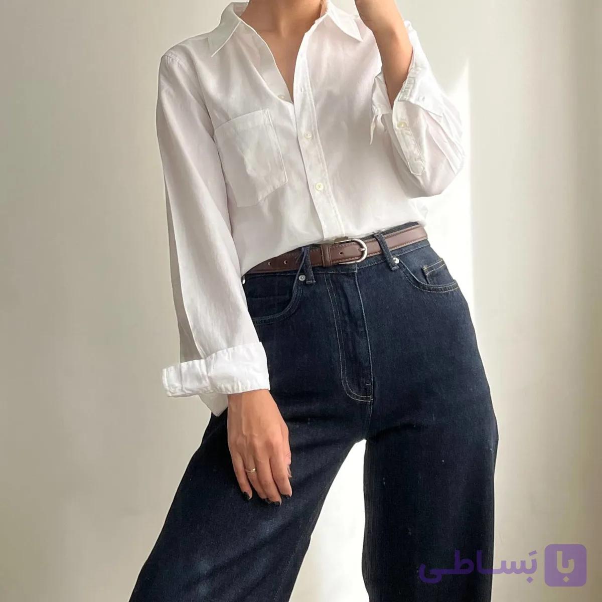 شومیز سفید وارداتی پرتو — تصویر 1