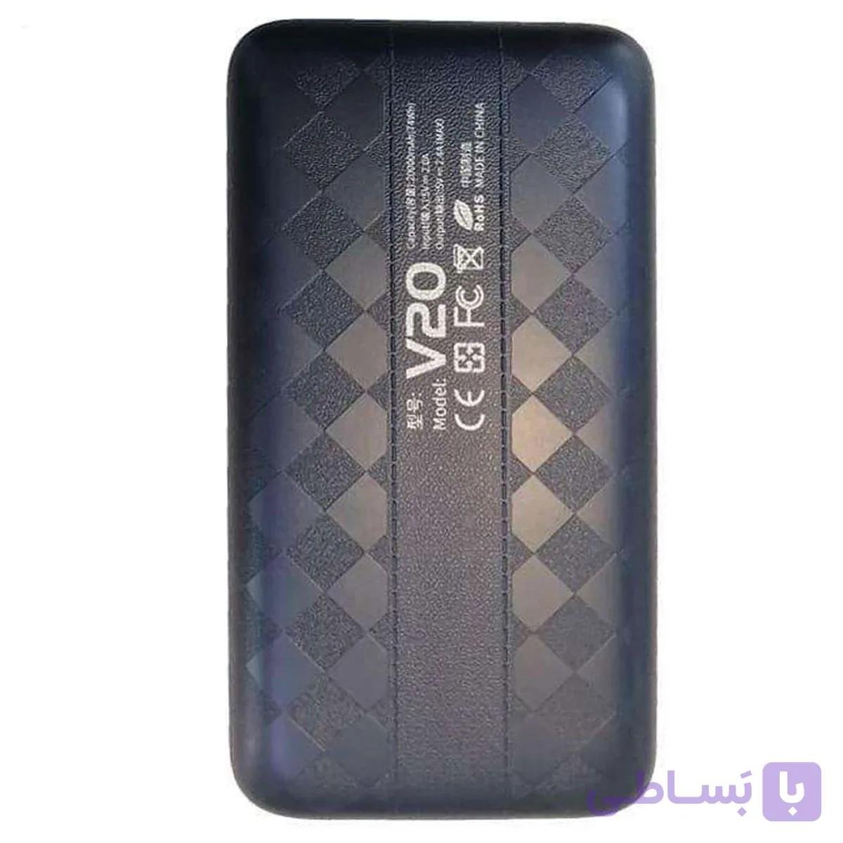 پاوربانک اککیو مدل V20 ظرفیت 20000 میلی آمپر ساعت - فروشگاه اینترنتی شوپیکت