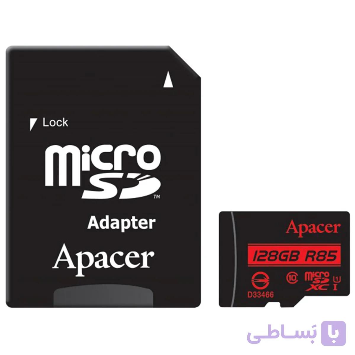کارت حافظه microSDXC اپیسر 128GB کلاس 10 سرعت 85MBps با آداپتور SD - فروشگاه اینترنتی شوپیکت