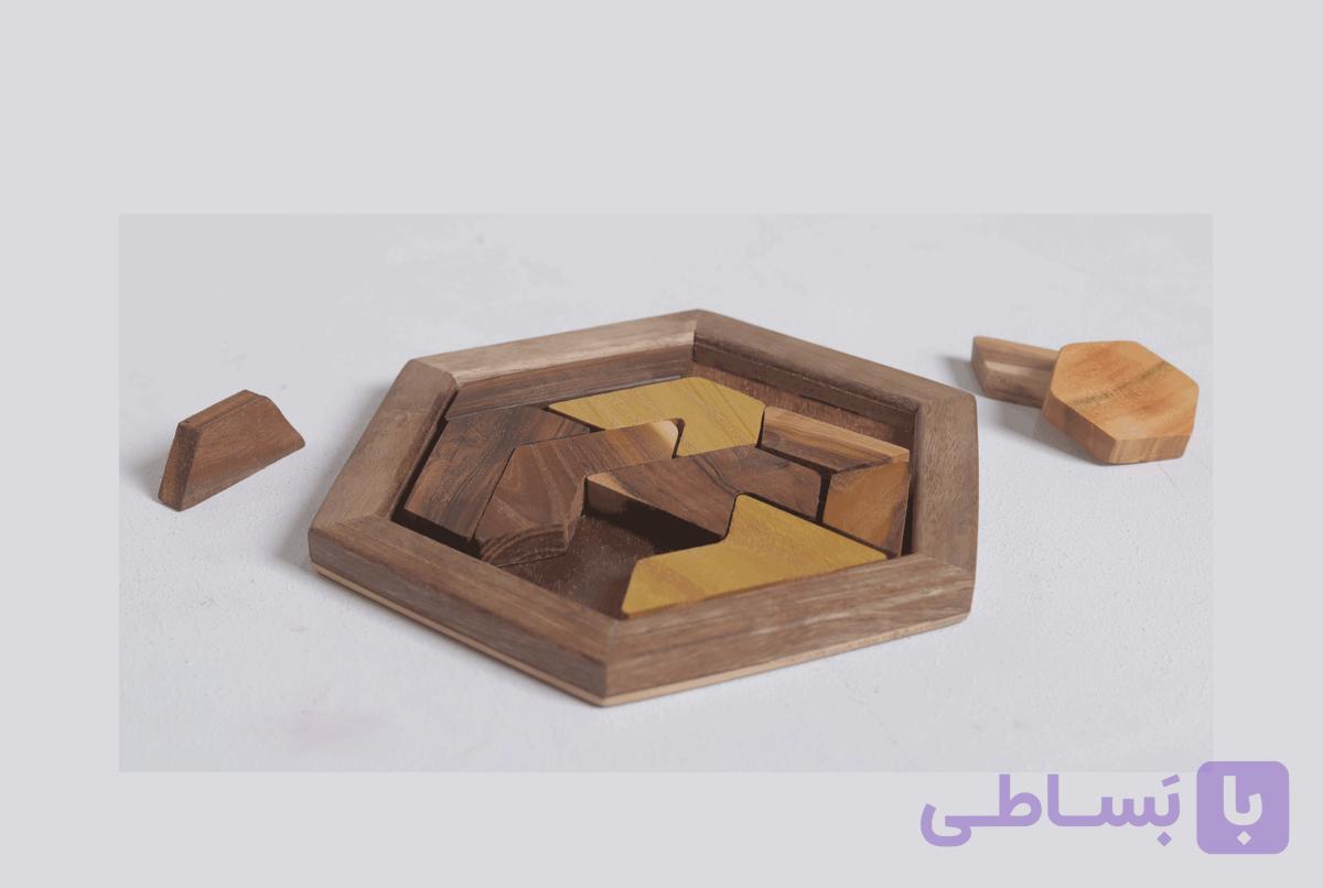 پازل چوبی شش ضلعی — تصویر 1