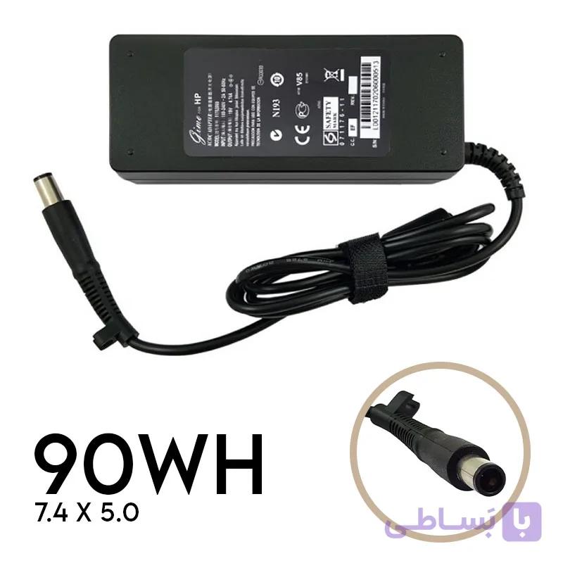 آداپتور لپ تاپ اچ پی 90W | برند Gimo | ولتاژ 19.0V 4.74A | سر فیش سردلی ( 5.0*7.4 میلی متر ) — تصویر 1