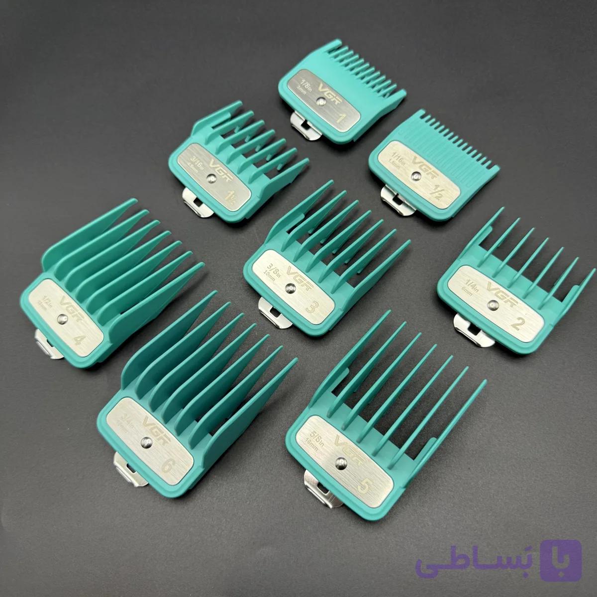 پک 8 عددی شانه ماشین اصلاح مناسب حجم زن VGR 001 — تصویر 1