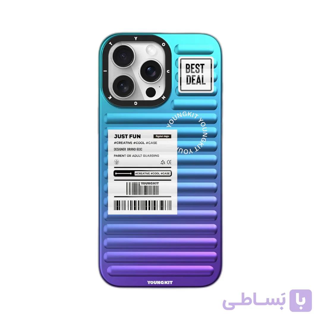 قاب محافظ ضد ضربه آیفون ۱۶ پرو مکس یانگ کیت YoungKit مدل Blue Fantasy Luggage — تصویر 1