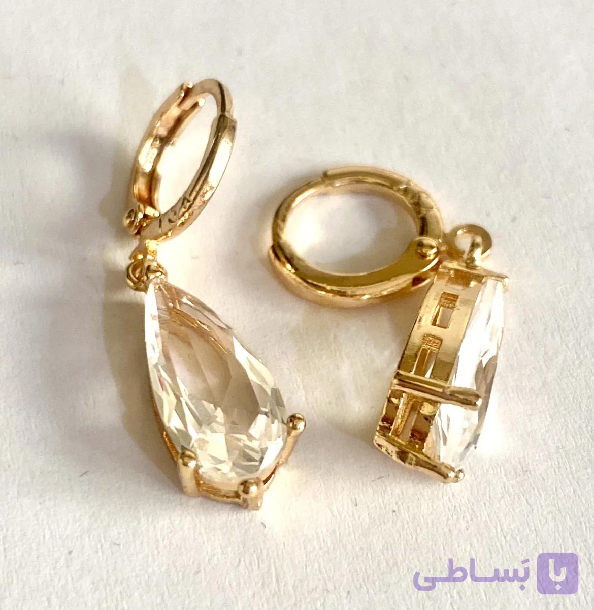 گوشواره بدل طرح طلا مدلی اشک بزرگ