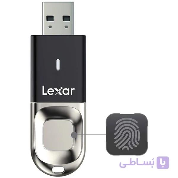 فلش مموری لکسار مدل F35 (FINGER PRINT) ظرفیت 128 گیگابایت — تصویر 1