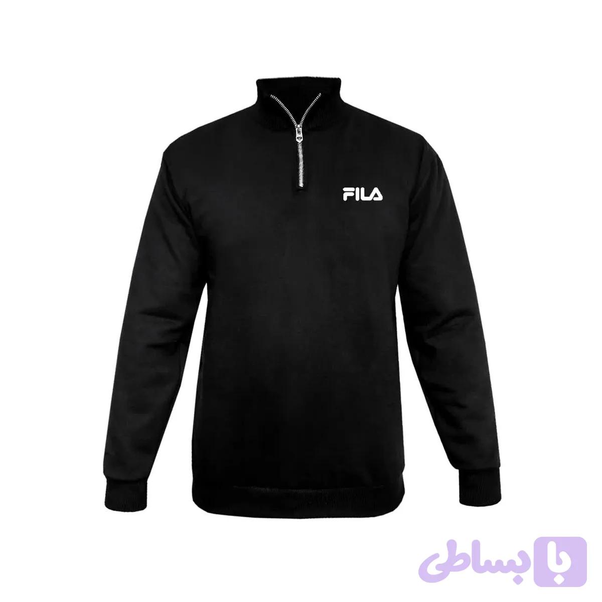 هودی نیم زیپ مشکی مردانه FILA — تصویر 1