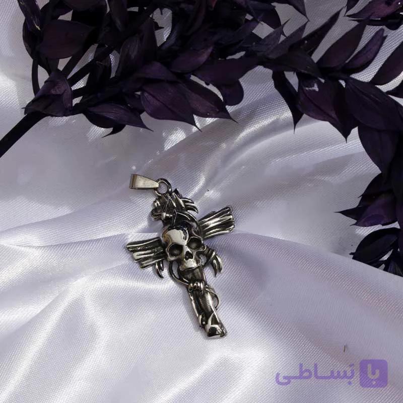 پلاک مدل صلیب و اسکلت