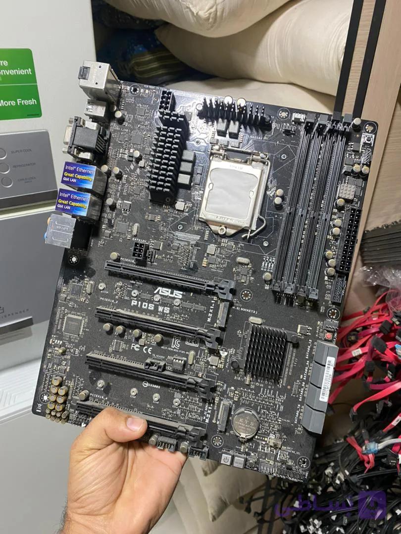 مادر برد استوک ایسوس p10s-wsسوکت ۱۱۵۱ نسل ۶و۷ حافظه ddr4 فرم فاکتور atx